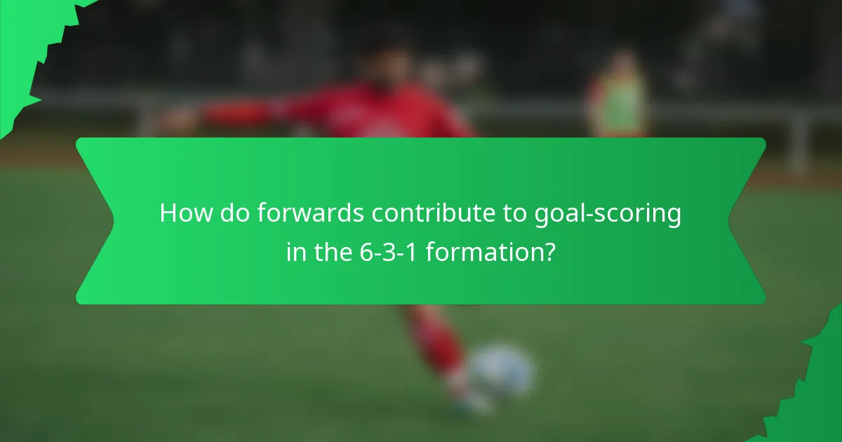 How do forwards contribute to goal-scoring in the 6-3-1 formation?